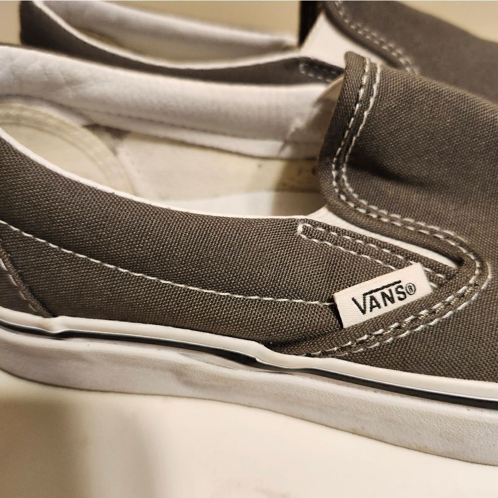 VANS "Asher" Gray Canvas Slip-On Sneakers Womans 8/38.5 Ret $135 WORN ONCE! - Picture 6 of 9